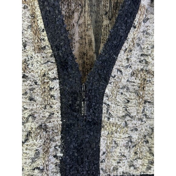 St. John Couture Tweed Ruffled Hem Blazer Jacket Floral Applique - Picture 4 of 8